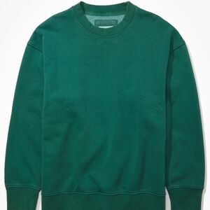 AE Super Soft Fleece Vintage Crew Neck Sweatshirt Deep Forest Green Size M